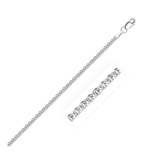 2.2 mm 14k White Gold Forsantina Lite Cable Link Chain - Size 18 in.