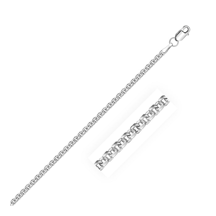 2.2 mm 14k White Gold Forsantina Lite Cable Link Chain - Size 18 in.