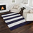 Lavish Home 62-2040A-25-810NAVY 8 x 10 in. Navy Blue & Ivory Plush Carpet Breton Stripe Area Rug
