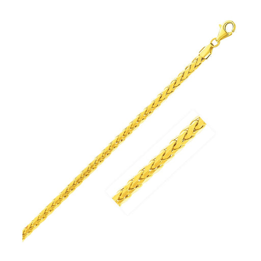 2.7 mm 14k Yellow Gold Diamond Cut Round Franco Chain - Size 24 in.