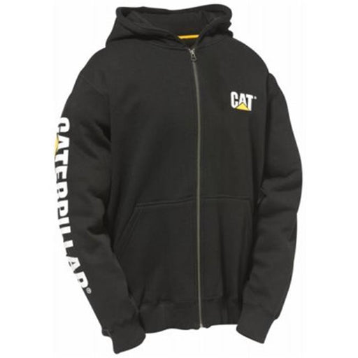 Summit Resource International 254104 CAT Full Zip Hooded Sweatshirt&#44; Black - Extra Large