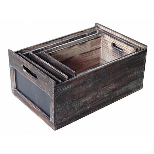 Cheung&apos;s FP-3766-4 Set of 4 Wood Crate with Chalkboard