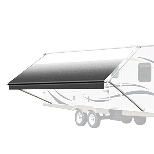 Aleko RVAWM20X8BLK11-UNB 20 x 8 ft. Retractable Motorized RV or Home Patio Canopy Awning&#44; White to Black Fade