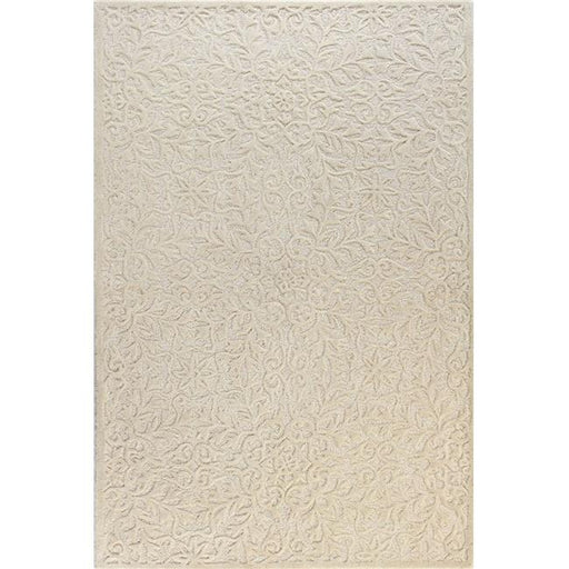 Bashian R130-IV-76X96-LC140 Bashian Verona Collection Floral Transitional 100 Percent Wool Hand Tufted Area Rug&#44; Ivory - 7 ft. 6 in. x 9 ft. 6 in.