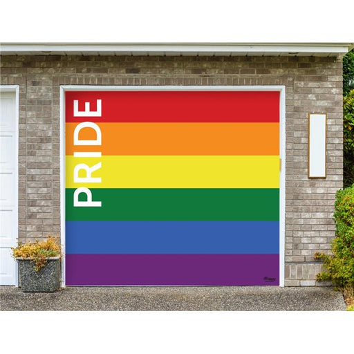 My Door Decor 285903PRDE-002 7 x 8 ft. Pride Text Outdoor LGBT Door Mural Sign Car Garage Banner Decor&#44; Multi Color