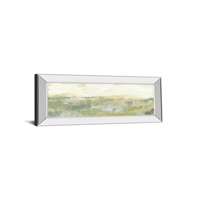Classy Art 1737MF 18 x 42 in. Greenery Horizon Line II by Jennifer Goldberger Mirror Framed Print Wall Art