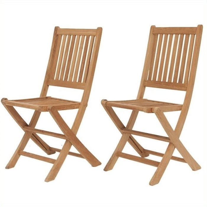 International Home Miami Amazonia Teak Set of 2 London Folding Chair