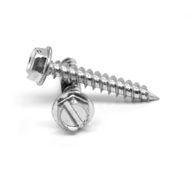 0.25-10 x 1.25 Slotted Hex Washer 3 by 8 AF Head Self-Piercing Sheet Metal Screw&#44; Low Carbon Steel - Zinc Plated - 1000 Piece