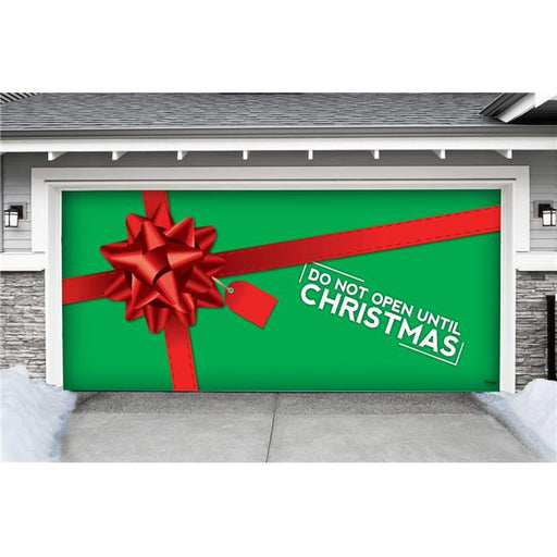 My Door Decor 285905XMAS-021 7 x 16 ft. Dont Open Until Xmas Christmas Door Mural Sign Car Garage Banner Decor&#44; Multi Color