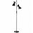 2 Light Floor Lamp&#44; Black Shades&#44; Polished Chrome