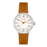 Simplify SIM7102 The 7100 Leather-Band Watch with Date&#44; Brown & Silver
