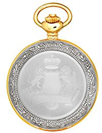 Two-Tone Hunter Case Mechanical Pocket Watch&#44; White