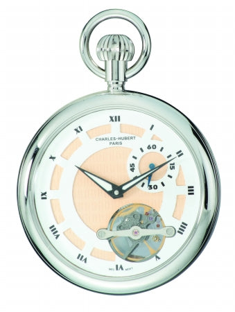 Brass Open Face Mechanical Pocket Watch