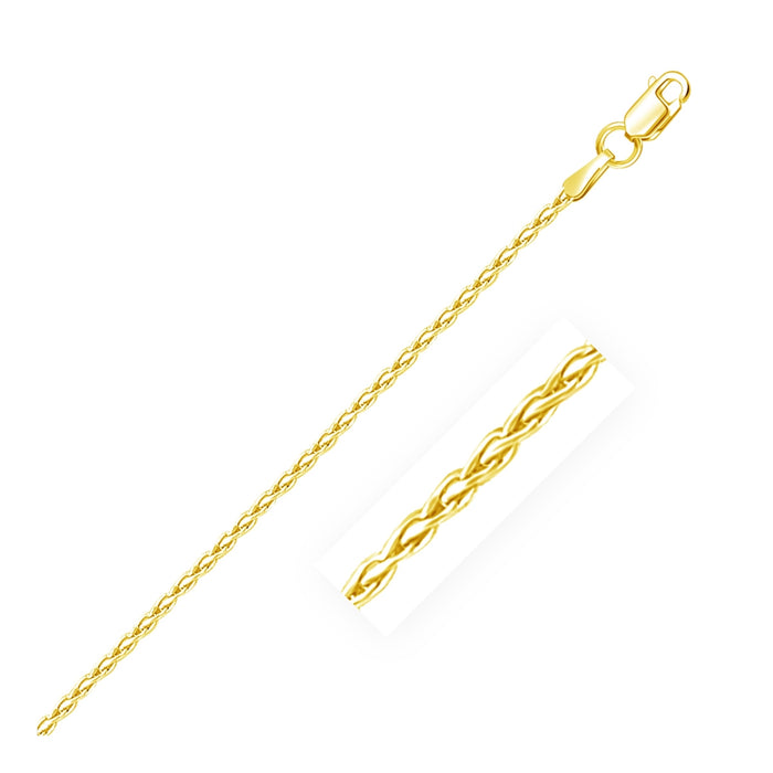 14k Yellow Gold Round Wheat Chain&#44; 1.5 mm - Size 30 in.