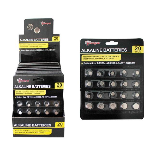 Diamond Visions 6727309 Alkaline Button Cell Battery&#44; Assorted Size - Pack of 20