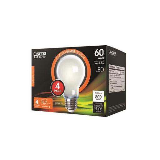 FEIT Electric 3895018 8 watt A19 LED Bulb - 800 Lumens Soft White 60 watt Equivalence A-Line&#44; Pack of 6
