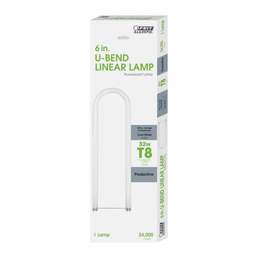 Feit Electric 3926169 32 watts T8 6 in. Dia. x 24 in. Cool White Fluorescent Bulb with U-Bend 2850 Lumens - Case of 6