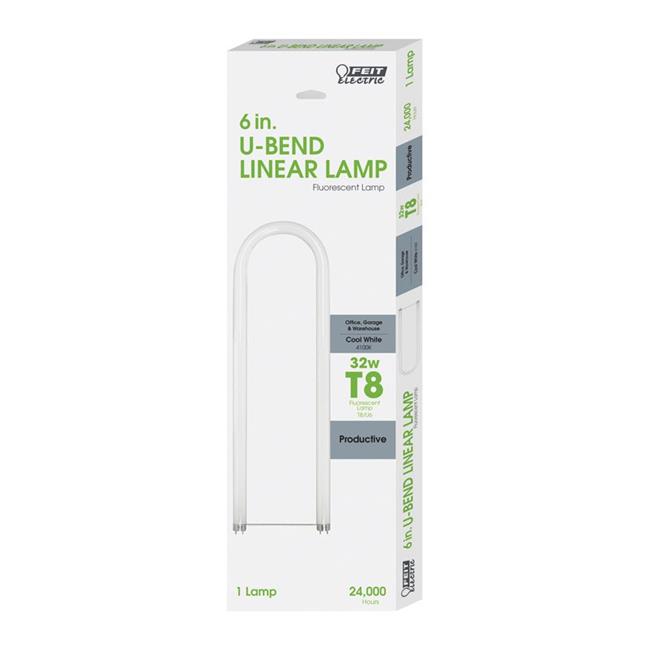 Feit Electric 3926169 32 watts T8 6 in. Dia. x 24 in. Cool White Fluorescent Bulb with U-Bend 2850 Lumens - Case of 6