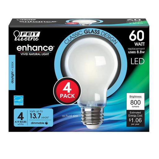 Feit Electric 3895042 8.8W A19 Daylight LED Bulb&#44; 800 Lumens - Pack of 6