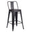 AC Pacific ACBS02-24-SMB 24 in. Costal Metal Barstool with Bucket Back - Distressed Black&#44; Set of 2