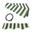 Aleko FAB16X10GRWT00-UNB 16 x 10 ft. Waterproof Fabric Replacement for Retractable Patio Awning - Green & White Striped