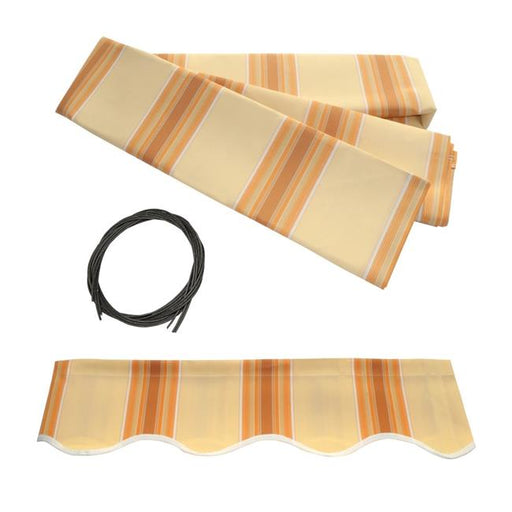 Aleko FAB16X10MSTYEL315-UNB 16 x 10 ft. Retractable Awning Fabric Replacement&#44; Multi Striped Yellow