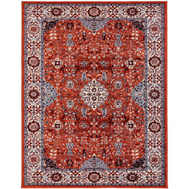 Amer Rug SNA67999 7 ft. 9 in. x 9 ft. 9 in. Sanya 6 Power-Loomed Area Rug - Crimson