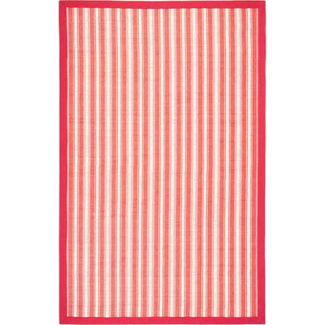 Anji Mountain AMB0027-0710 7 x 10 ft. Hamptons Reef Bamboo Rectangular Rug - Red&#44; Ivory