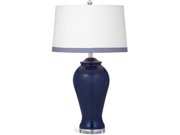 Bassett Mirror L2907T Hastings Table Lamp, Navy Blue - 15 x 17 x 30 in.