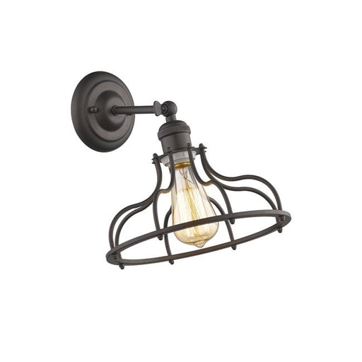 Chloe Lighting CH2D004RB10-WS1 Jaxon Industrial-Style 1 Light Rubbed Bronze Indoor Wall Sconce - 10 in.