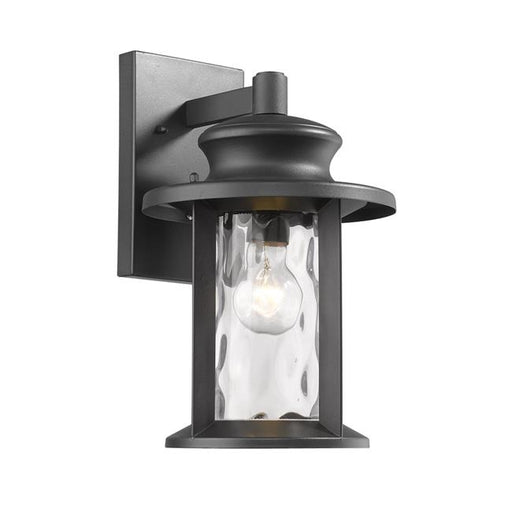 Chloe Lighting CH2S074BK14-OD1 Owen Transitional 1 Light Textured Black Outdoor Wall Sconce - 14 in.
