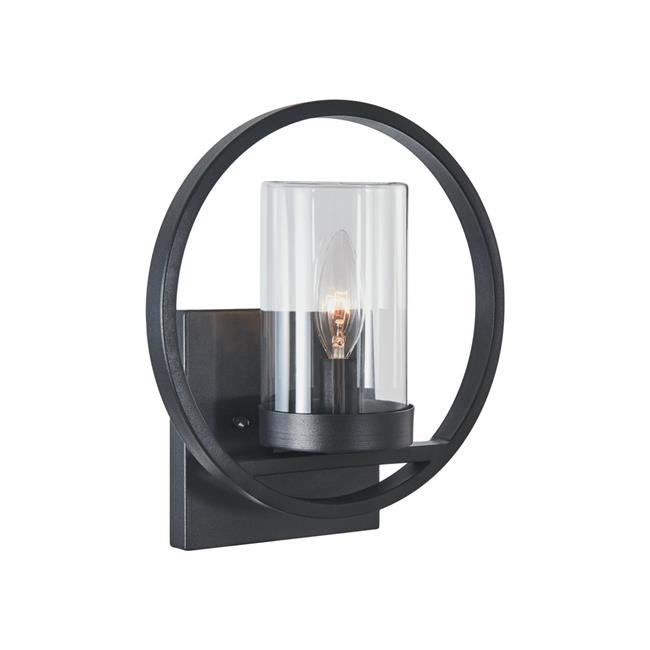 Chloe Lighting CH2S078BK11-OD1 Joseph Transitional 1 Light Textured Black Outdoor & Indoor Wall Sconce - 11 in.