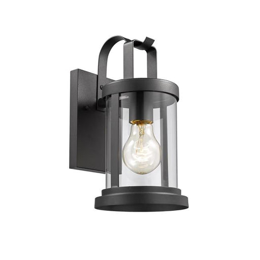 Chloe Lighting CH2S089BK11-OD1 Kash Transitional 1 Light Textured Black Outdoor Wall Sconce - 11 in.