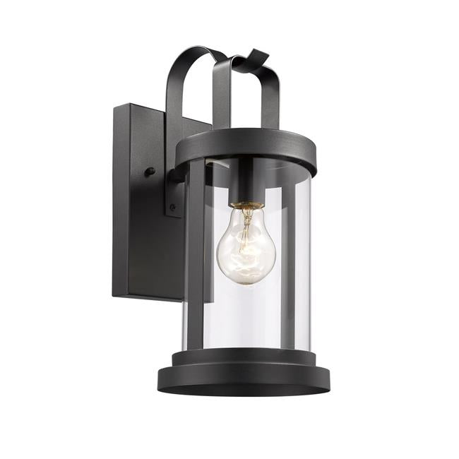 Chloe Lighting CH2S089BK15-OD1 Kash Transitional 1 Light Textured Black Outdoor Wall Sconce - 15 in.