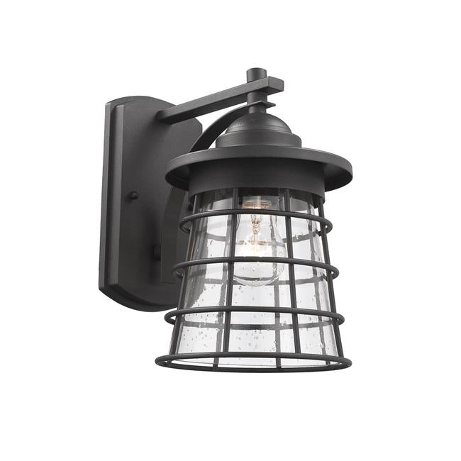Chloe Lighting CH2S090BK11-OD1 Damon Transitional 1 Light Textured Black Outdoor Wall Sconce - 11 in.
