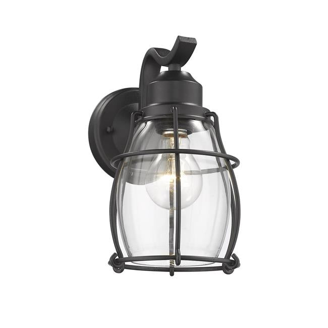 Chloe Lighting CH2D291BK10-OD1 Charlotte Industrial 1 Light Textured Black Outdoor Wall Sconce - 10 in.