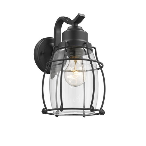 Chloe Lighting CH2D291BK11-OD1 Charlotte Industrial 1 Light Textured Black Outdoor Wall Sconce - 11 in.
