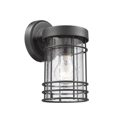 Chloe Lighting CH2S092BK09-OD1 Jefferson Transitional 1 Light Textured Black Outdoor Wall Sconce - 9 in.