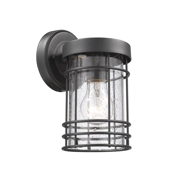 Chloe Lighting CH2S092BK09-OD1 Jefferson Transitional 1 Light Textured Black Outdoor Wall Sconce - 9 in.