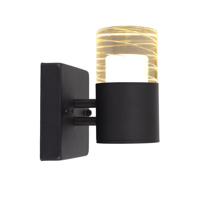 Chloe Lighting CH7Q001BK07-LW1 Aalok 1 Light LED Indoor & Outdoor Wall Sconce 3000K&#44; Warm White - 7 in.