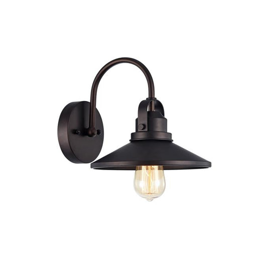 Chloe CH57050RB09-WS1 9 in. Lighting Mycroft Industrial-Style 1 Light Wall Sconce - Oil Rubbed Bronze