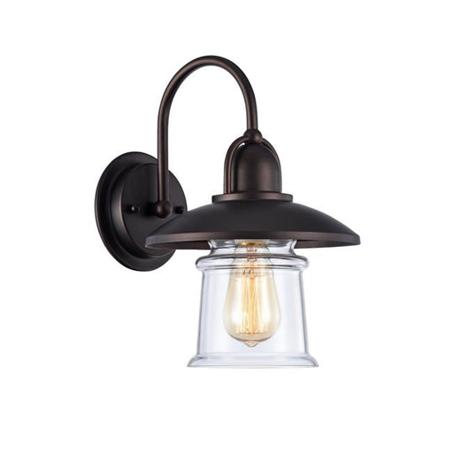 Chloe CH57051RB09-WS1 9 in. Lighting Ironclad Industrial-Style 1 Light Rubbed Bronze Wall Sconce - Oil Rubbed Bronze