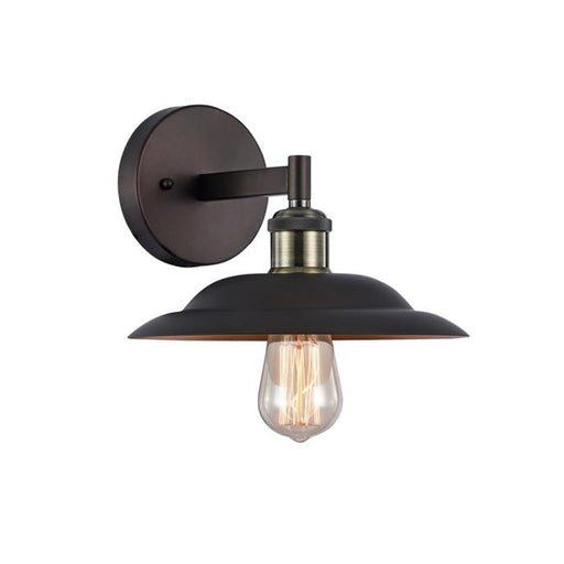 Chloe CH50067RB10-WS1 10 in. Lighting Ironclad Industrial-Style 1 Light Rubbed Bronze Wall Sconce - Oil Rubbed Bronze