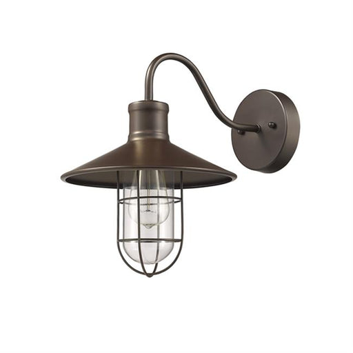 Chloe CH57043RB11-WS1 11 in. Lighting Ironclad Industrial-Style 1 Light Rubbed Bronze Wall Sconce - Oil Rubbed Bronze