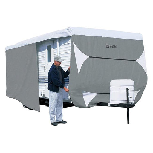 PolyPro 3 Deluxe Cover 5th Wheel Trailers&#44; Grey & White - Fits 33 - 35 ft.