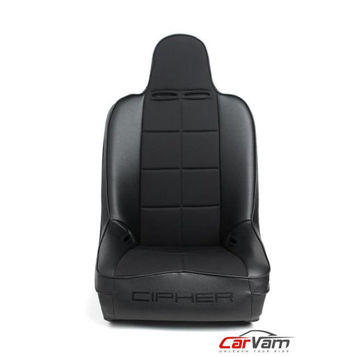 Auto CPA3004FBK-SINGLE Black Leatherette with Fabric Insert Fixed Back Universal Suspension Seat