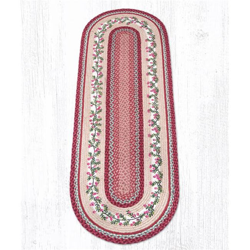 Capitol Importing 88-26-390C 2 x 6 ft. Jute Oval Cranberries Patch