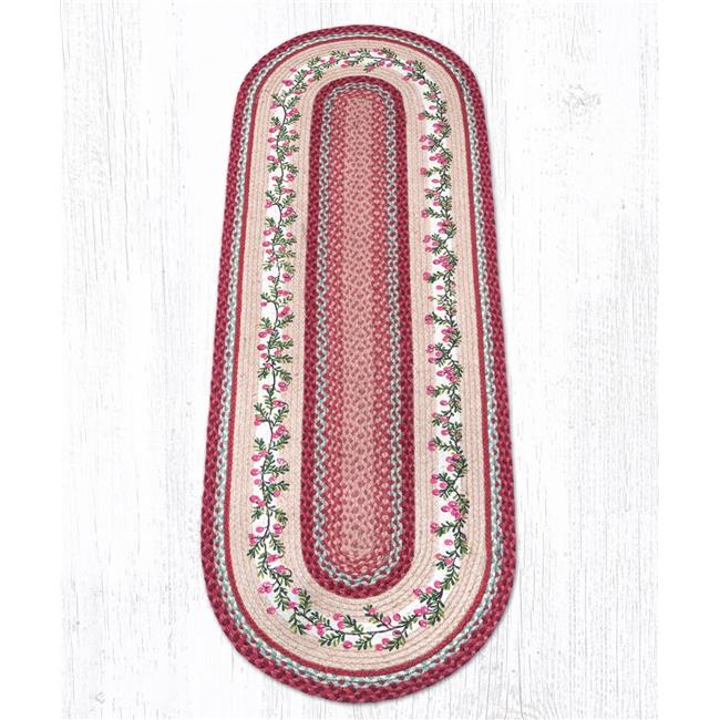 Capitol Importing 88-26-390C 2 x 6 ft. Jute Oval Cranberries Patch