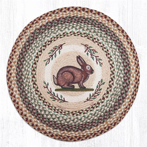 Capitol Importing 66-413VR 27 x 27 in. Jute Round Vintage Rabbit Patch