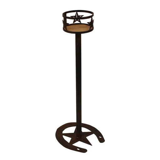 Coast Lamp Manufacturer 17-RA44C Iron Western Star Band Drink Holder with Horseshoe & Star Base
